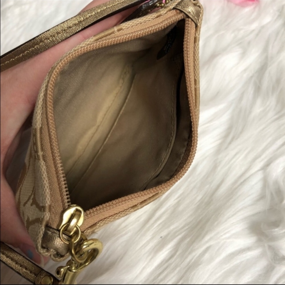 Coach Unique Metallic Leather Patchwork Wristlet - image 3